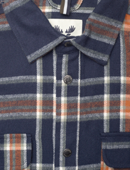 Fat Moose - Adrian Cotton Check Shirt - rutede skjorter - navy check - 3