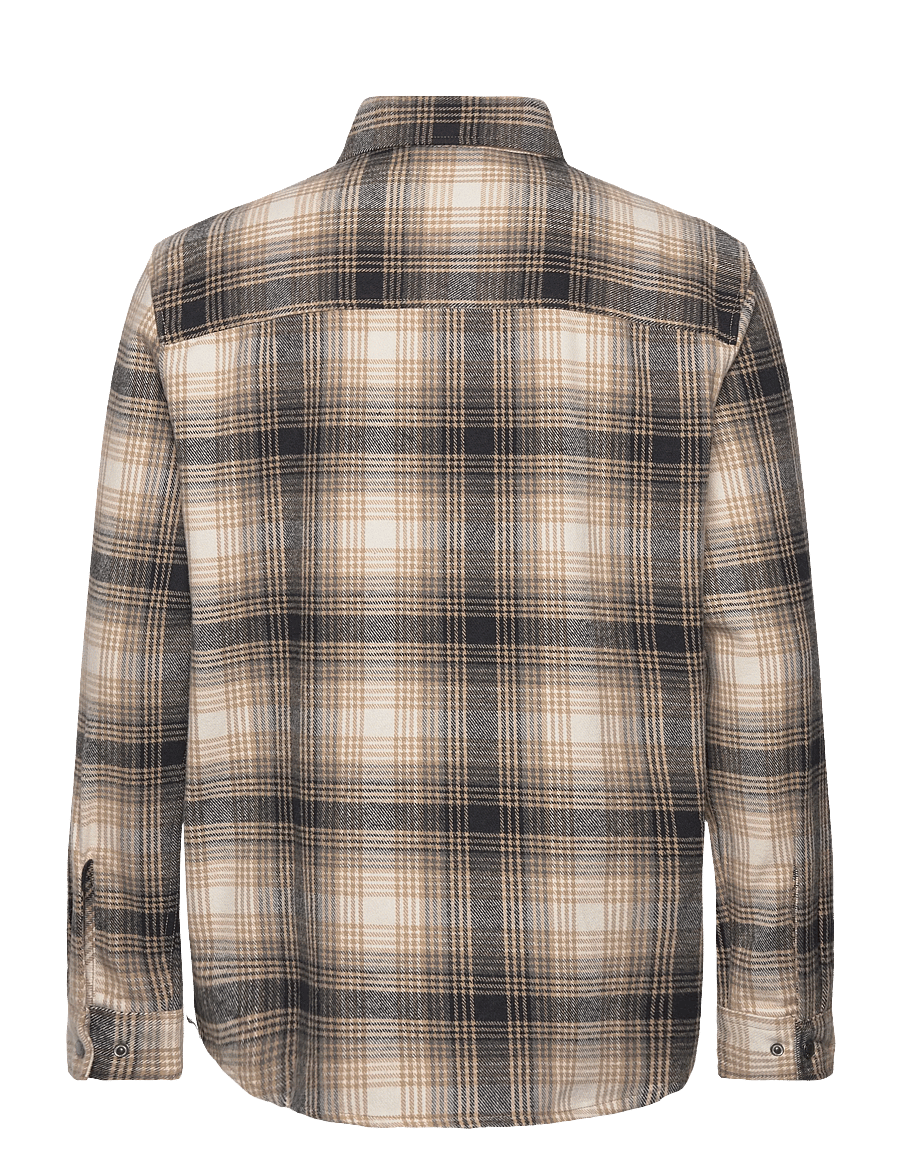 Fat Moose - Adrian cotton check shirt - flannel skyrtur - sand / black - 2