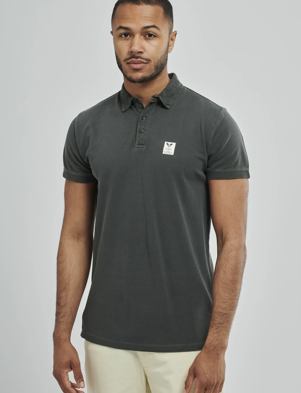 Fat Moose - Landon Cotton Pique Polo SS - kortärmade pikéer - beetle green - 0