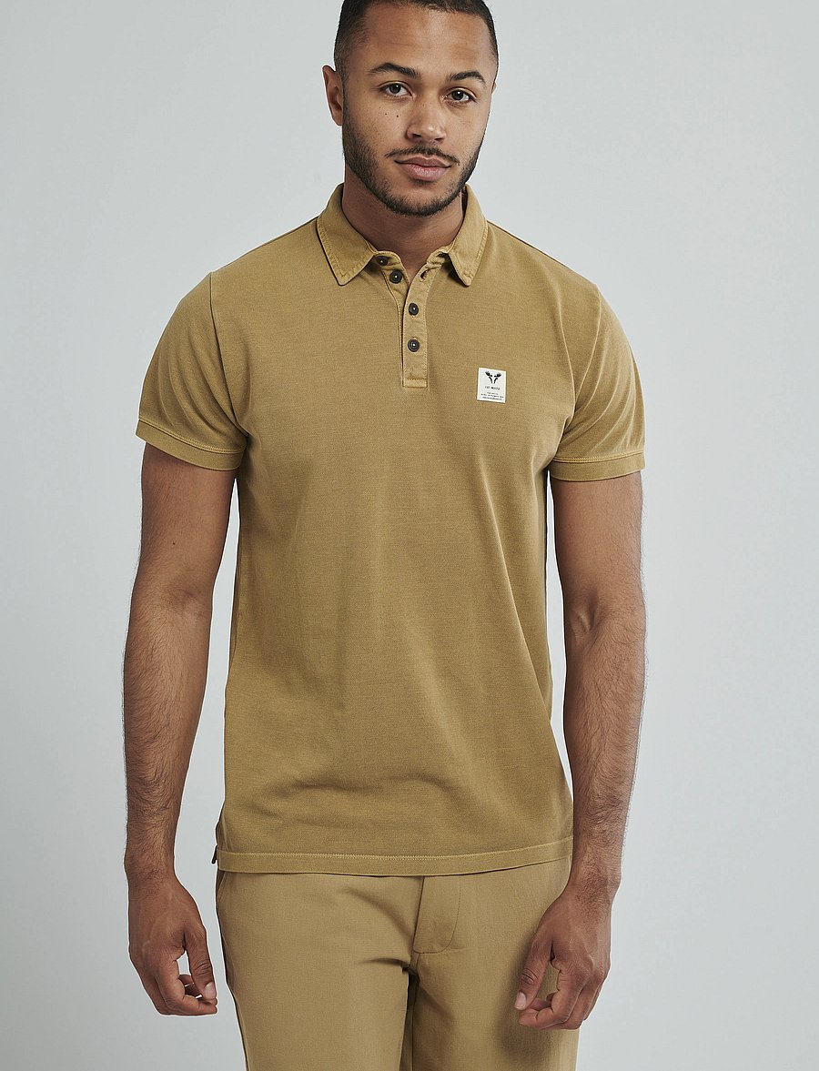Fat Moose - Landon Cotton Pique Polo SS - kurzärmelig - khaki - 0