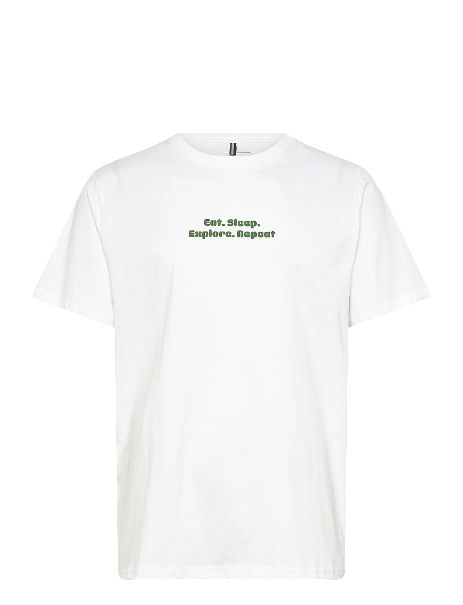 Fat Moose - Eat Sleep t-shirt - lühikeste varrukatega t-särgid - white - 1