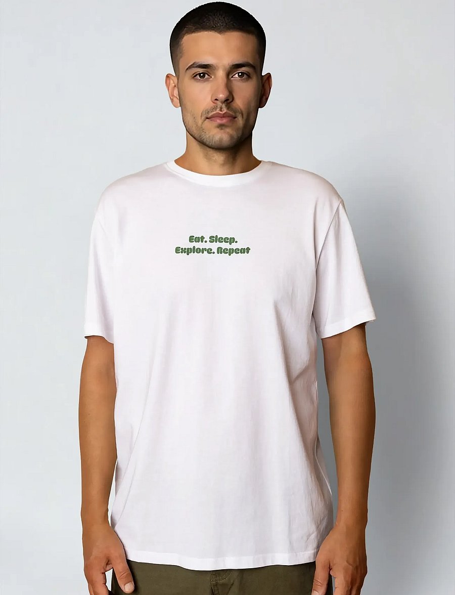 Fat Moose - Eat Sleep t-shirt - lühikeste varrukatega t-särgid - white - 0