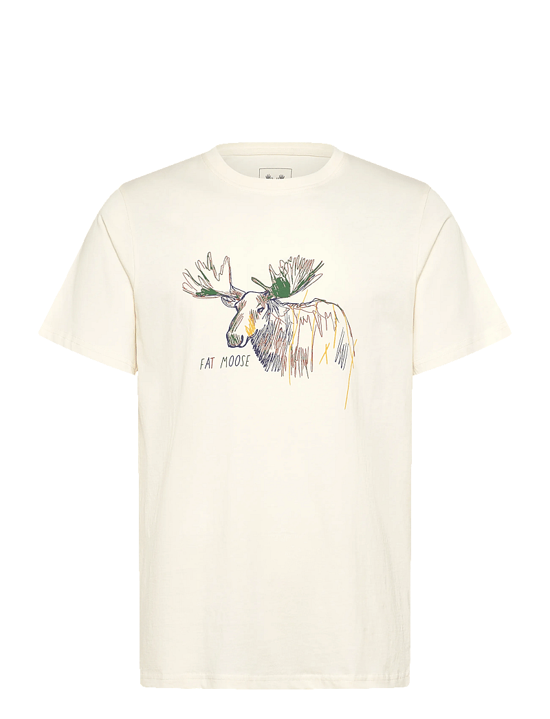Fat Moose - Moose t-shirt - kurzärmelig - ecru - 1