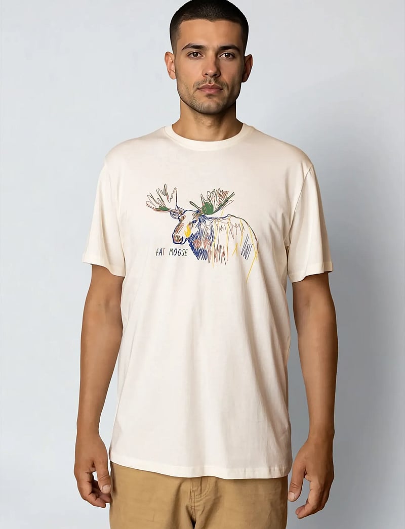 Fat Moose - Moose t-shirt - kurzärmelig - ecru - 0