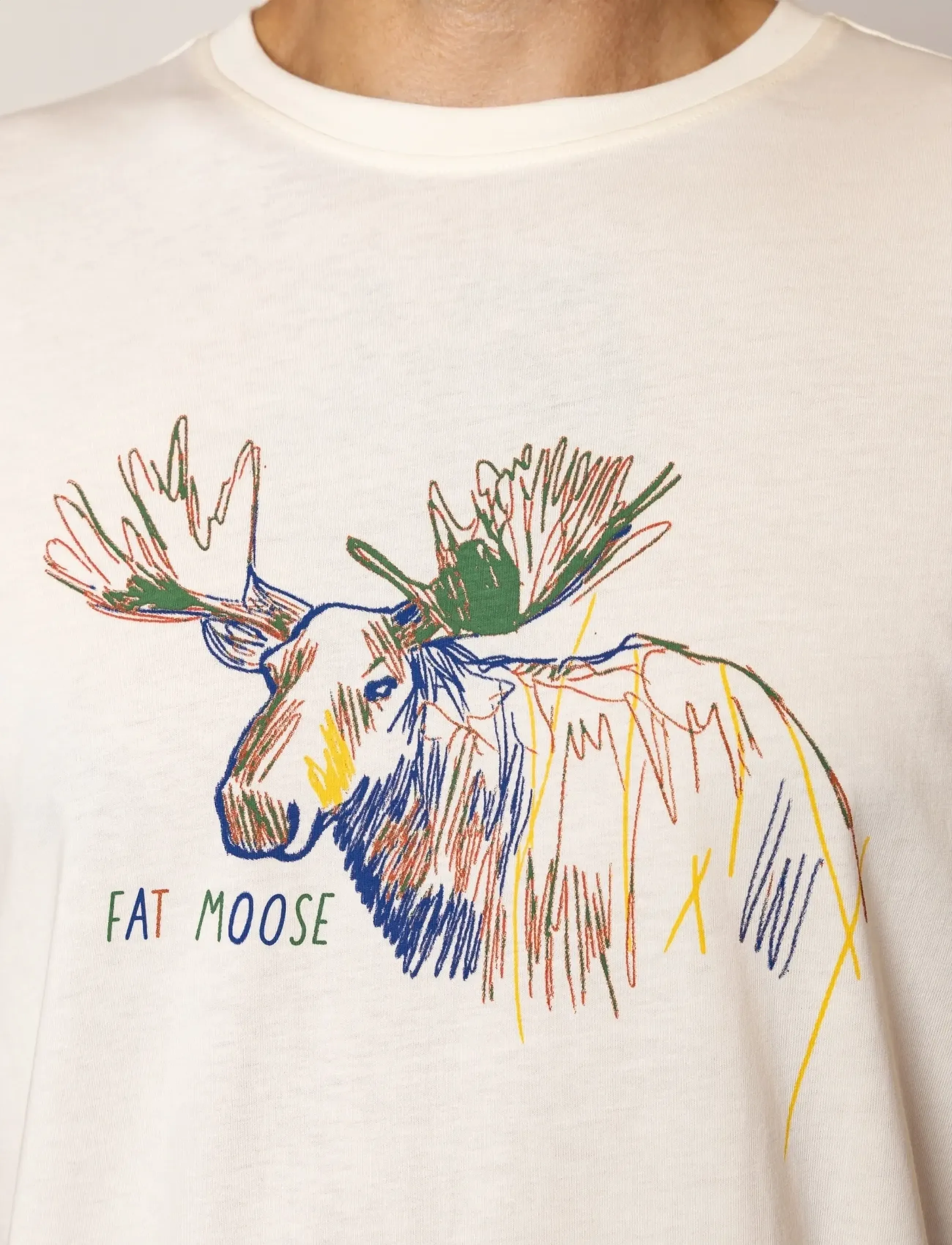Fat Moose - Moose t-shirt - ecru - 5