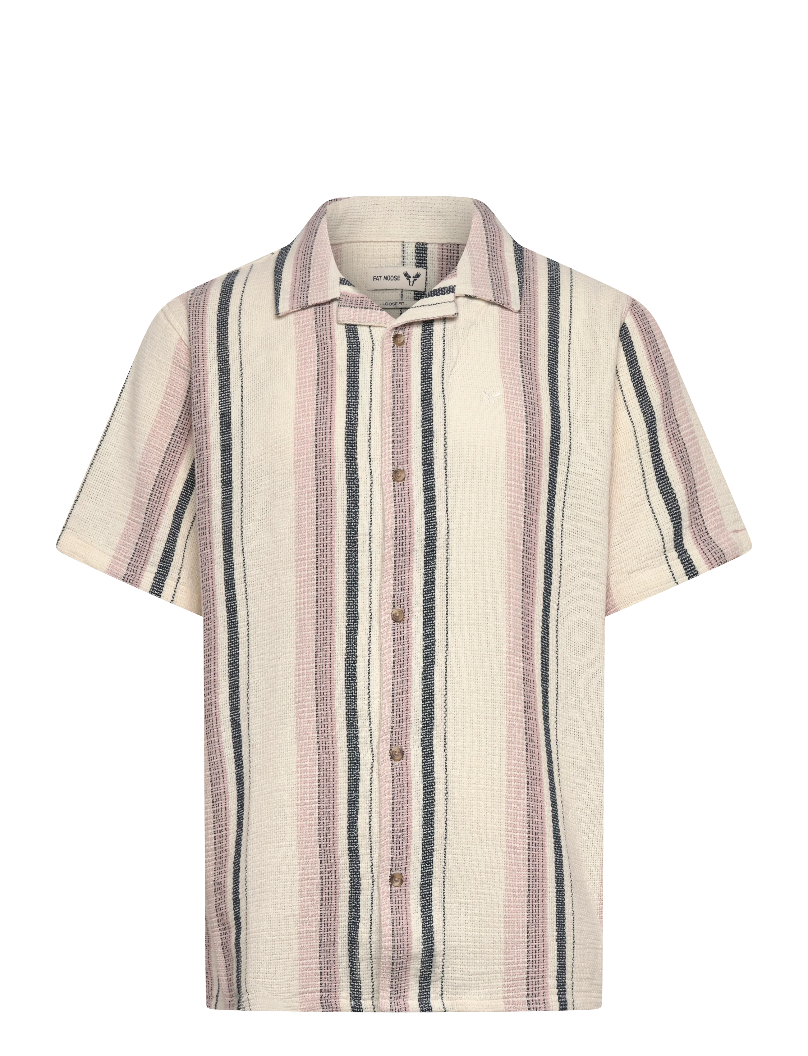 FAT MOOSE Costa S/S Shirt Cream - M - Herren