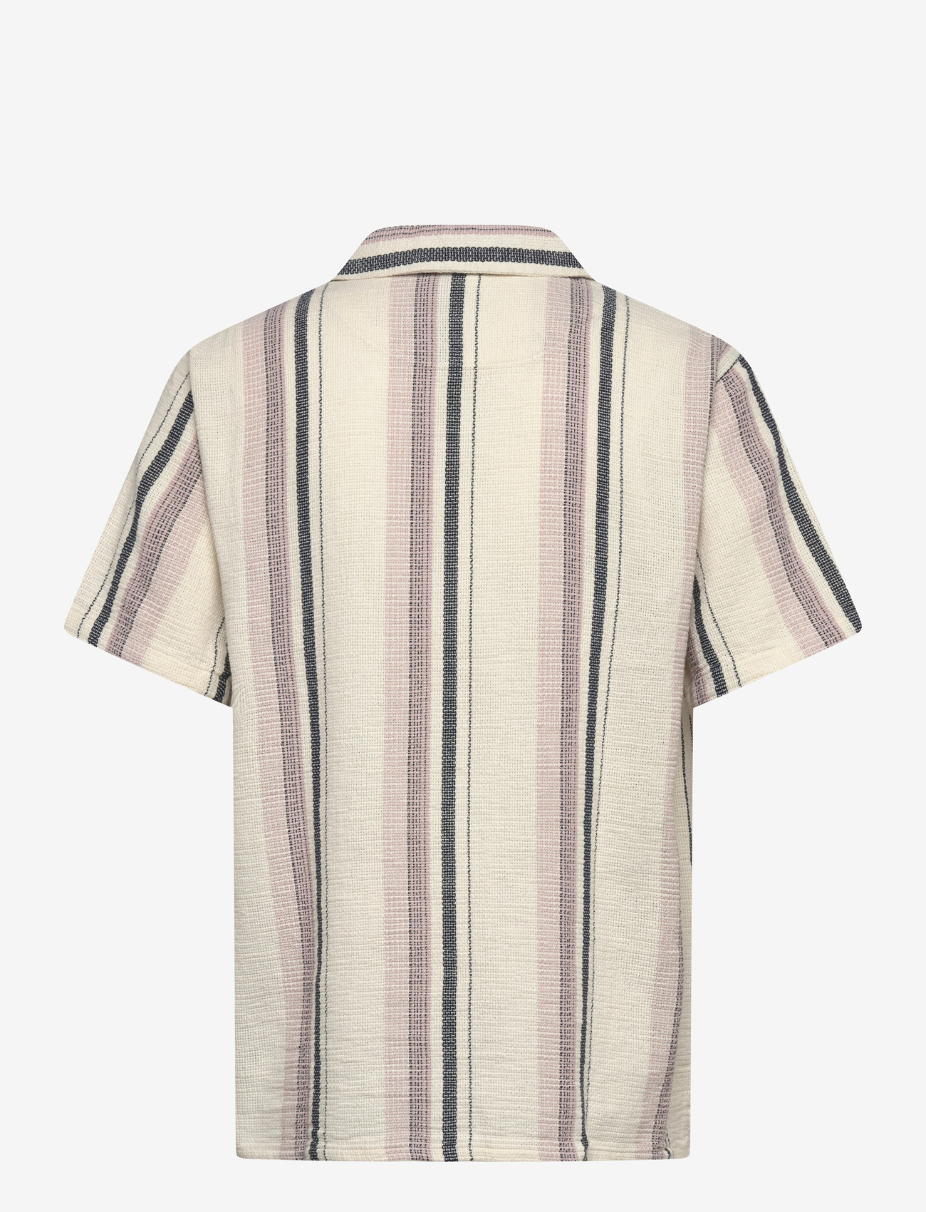 Fat Moose - Costa S/S shirt - kortærmede skjorter - ecru/violet ice striped - 2