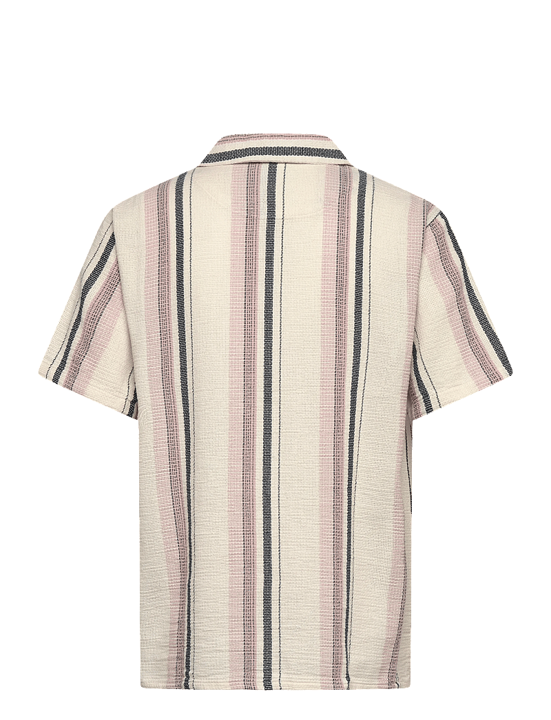 Fat Moose - Costa S/S shirt - kurzarmhemden - ecru/violet ice striped - 2