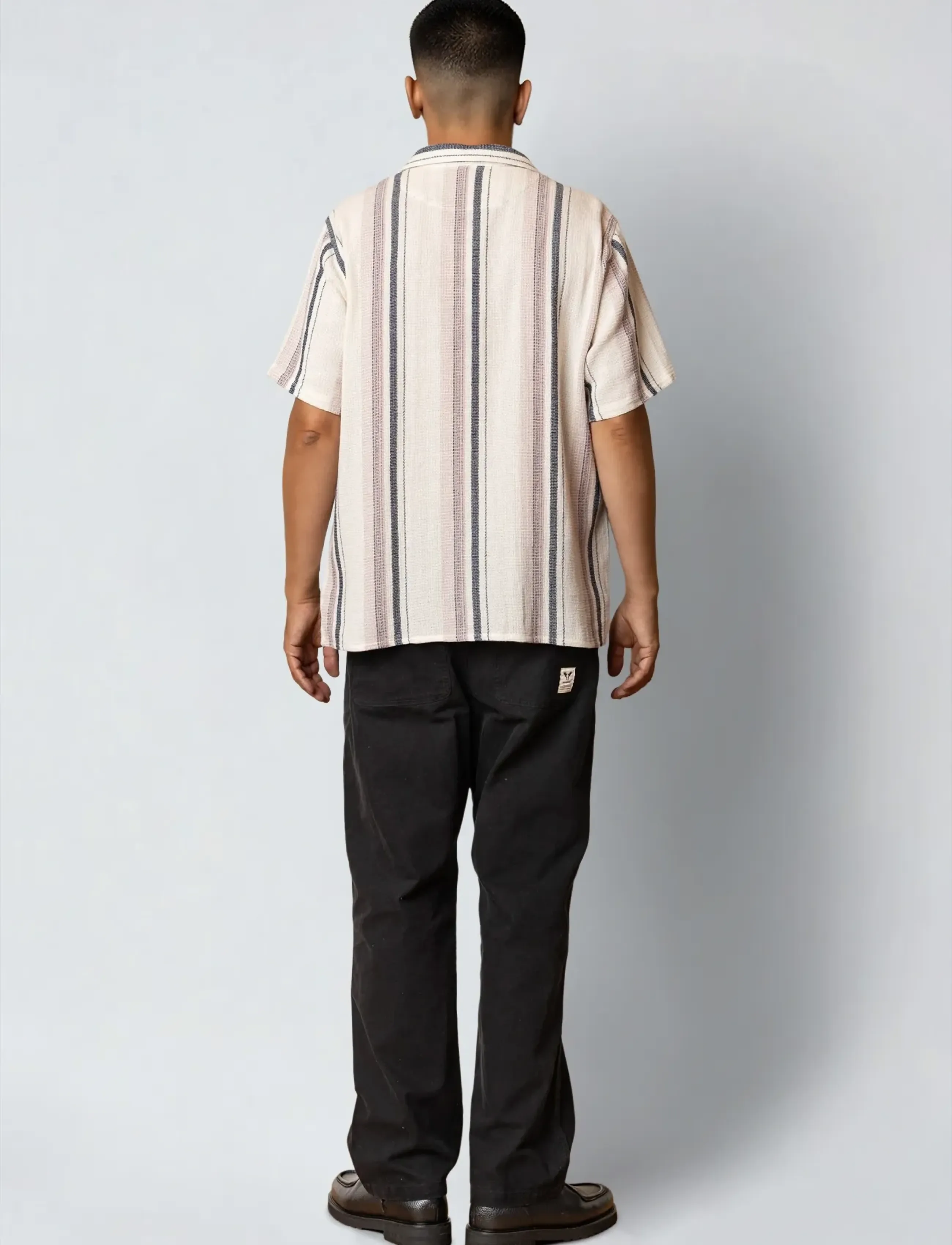 Fat Moose - Costa S/S shirt - kurzarmhemden - ecru/violet ice striped - 4