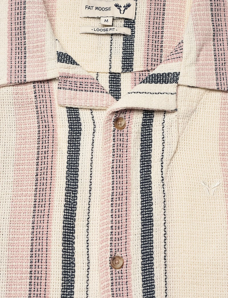 Fat Moose - Costa S/S shirt - kurzarmhemden - ecru/violet ice striped - 5