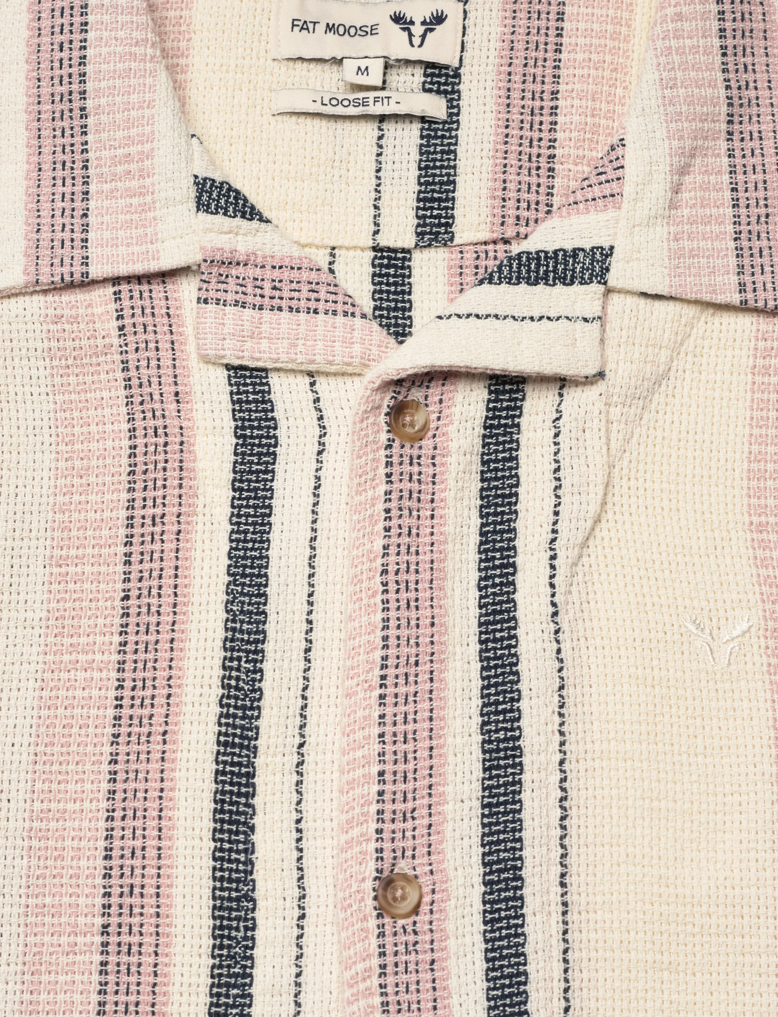 Fat Moose - Costa S/S shirt - kurzarmhemden - ecru/violet ice striped - 5