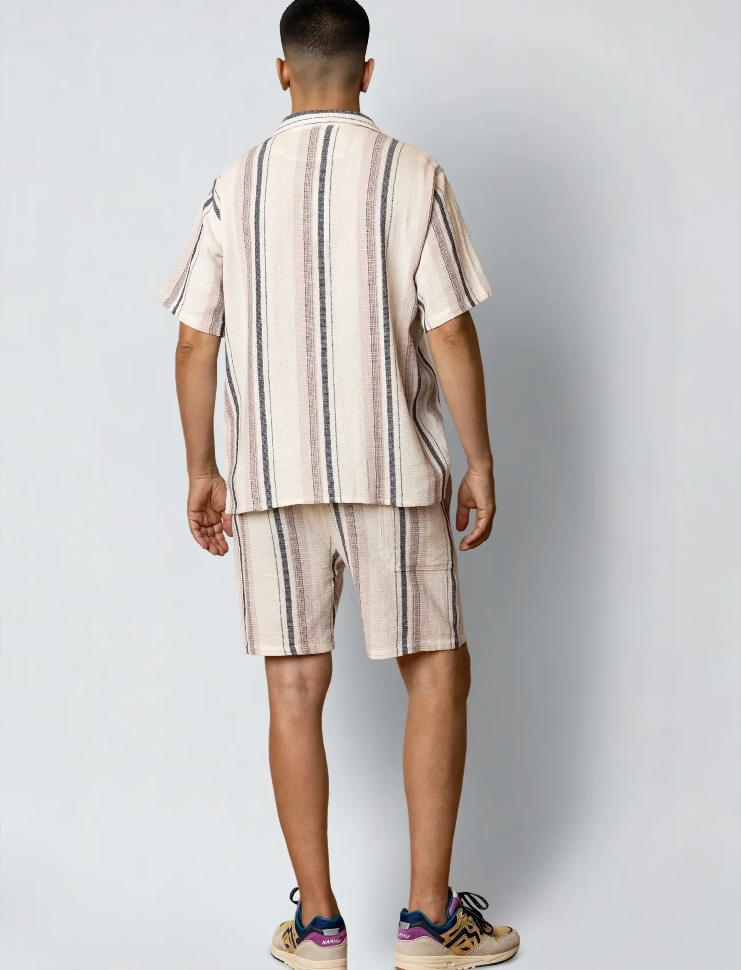 Fat Moose - Costa shorts - casual shorts - ecru/violet ice striped - 4