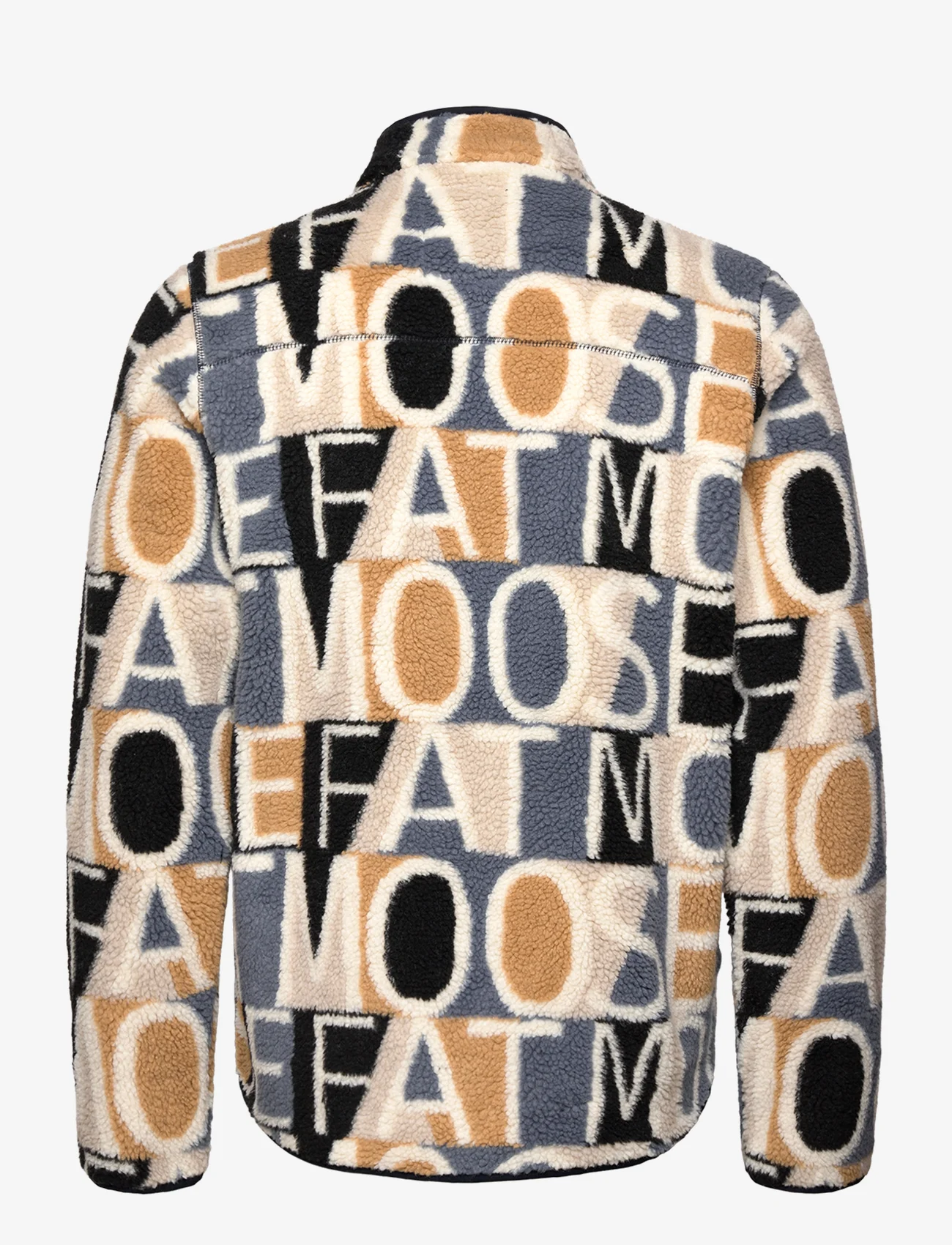 Fat Moose - Trevor Fleece Jacket AOP - mellomlagsjakker - logo navy/khaki - 1