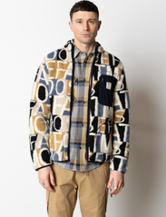 Fat Moose - Trevor Fleece Jacket AOP - mid layer jackets - logo navy/khaki - 2