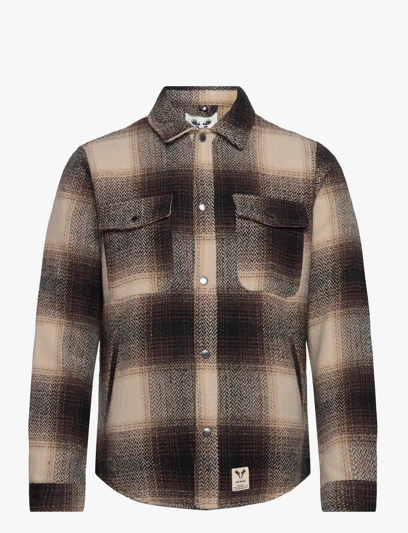 Fat Moose - Bryce Check Overshirt - mehed - dark brown check - 0