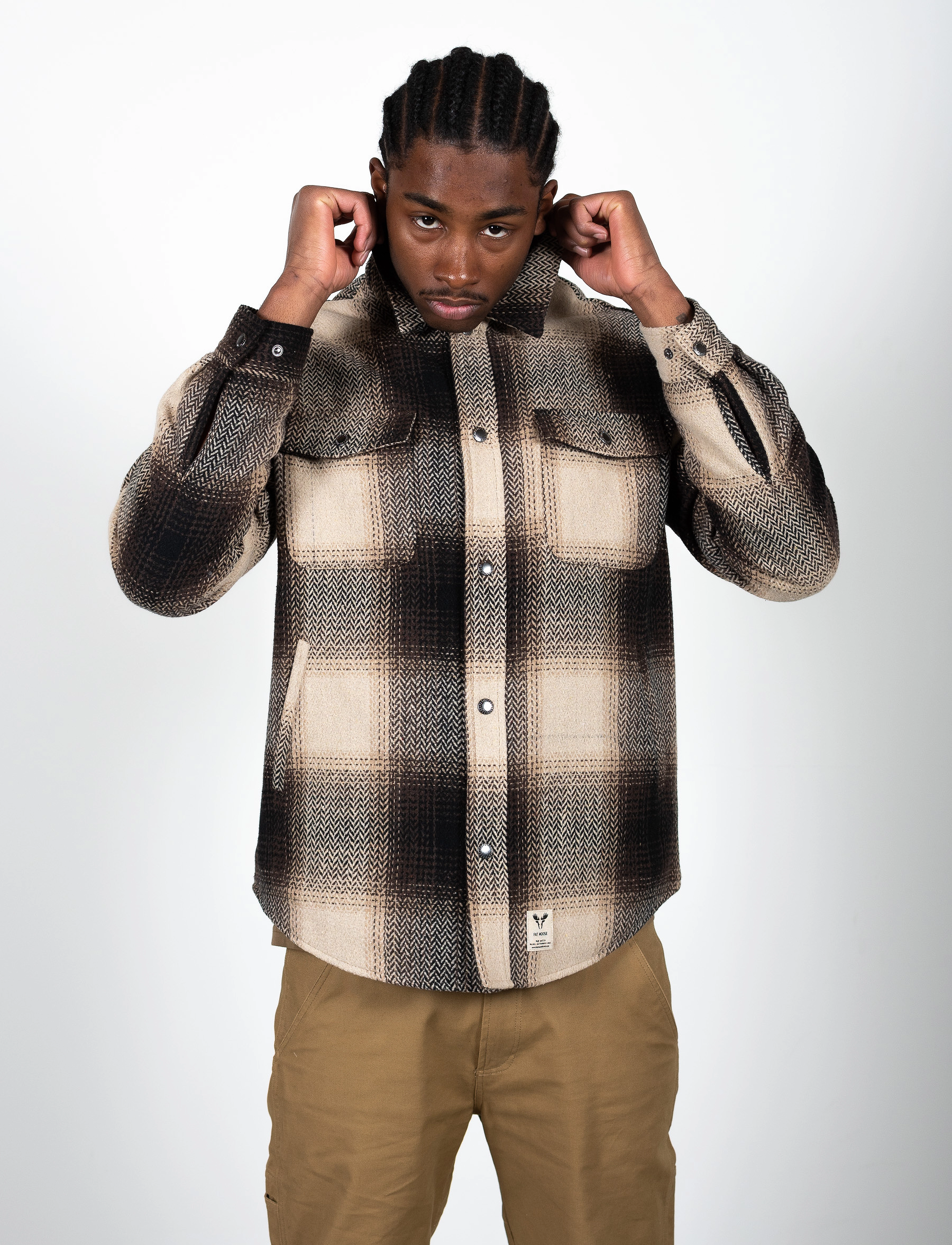 Fat Moose - Bryce Check Overshirt - dark brown check - 2