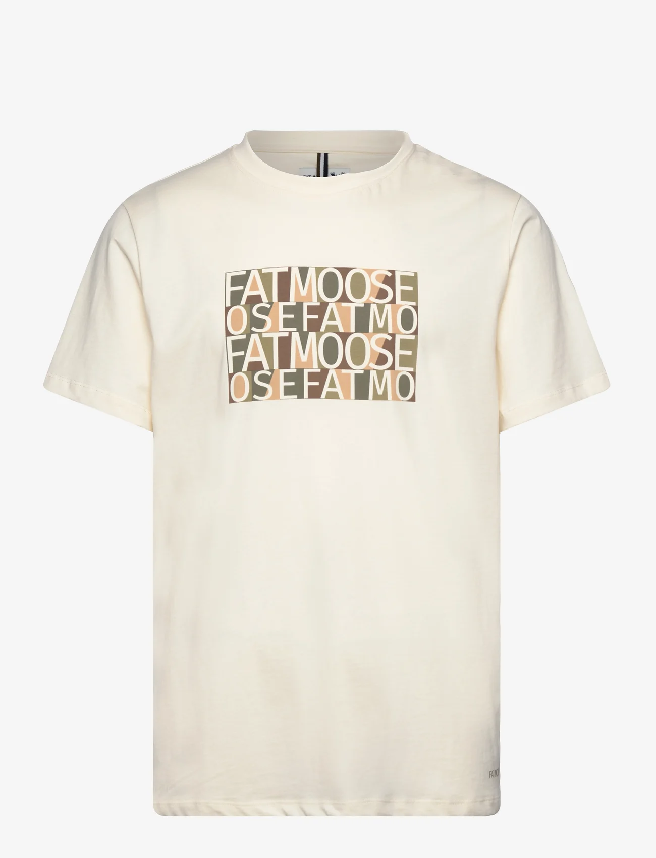 Fat Moose - Logo Cotton Tee - kortärmade t-shirts - ecru - 0
