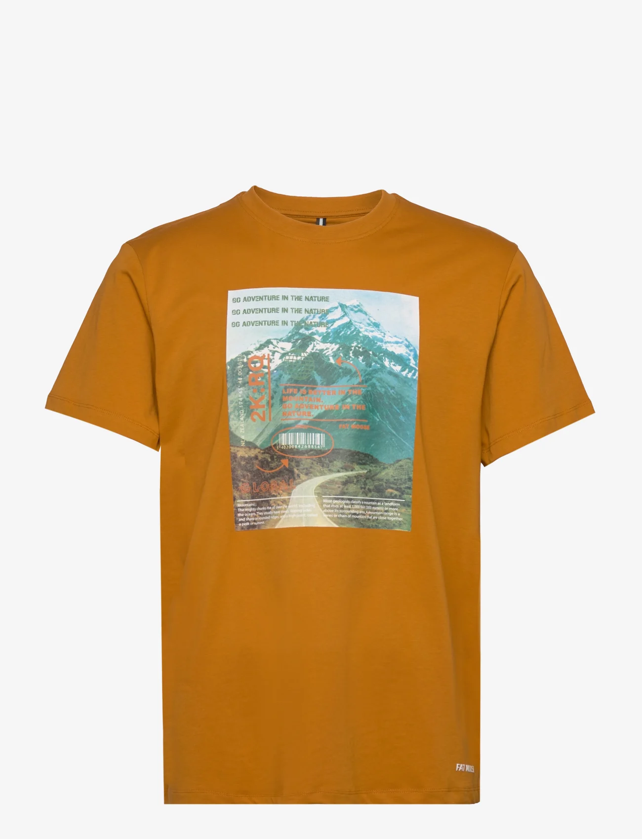 Fat Moose - Riff Cotton Tee - kortärmade t-shirts - rust orange - 0
