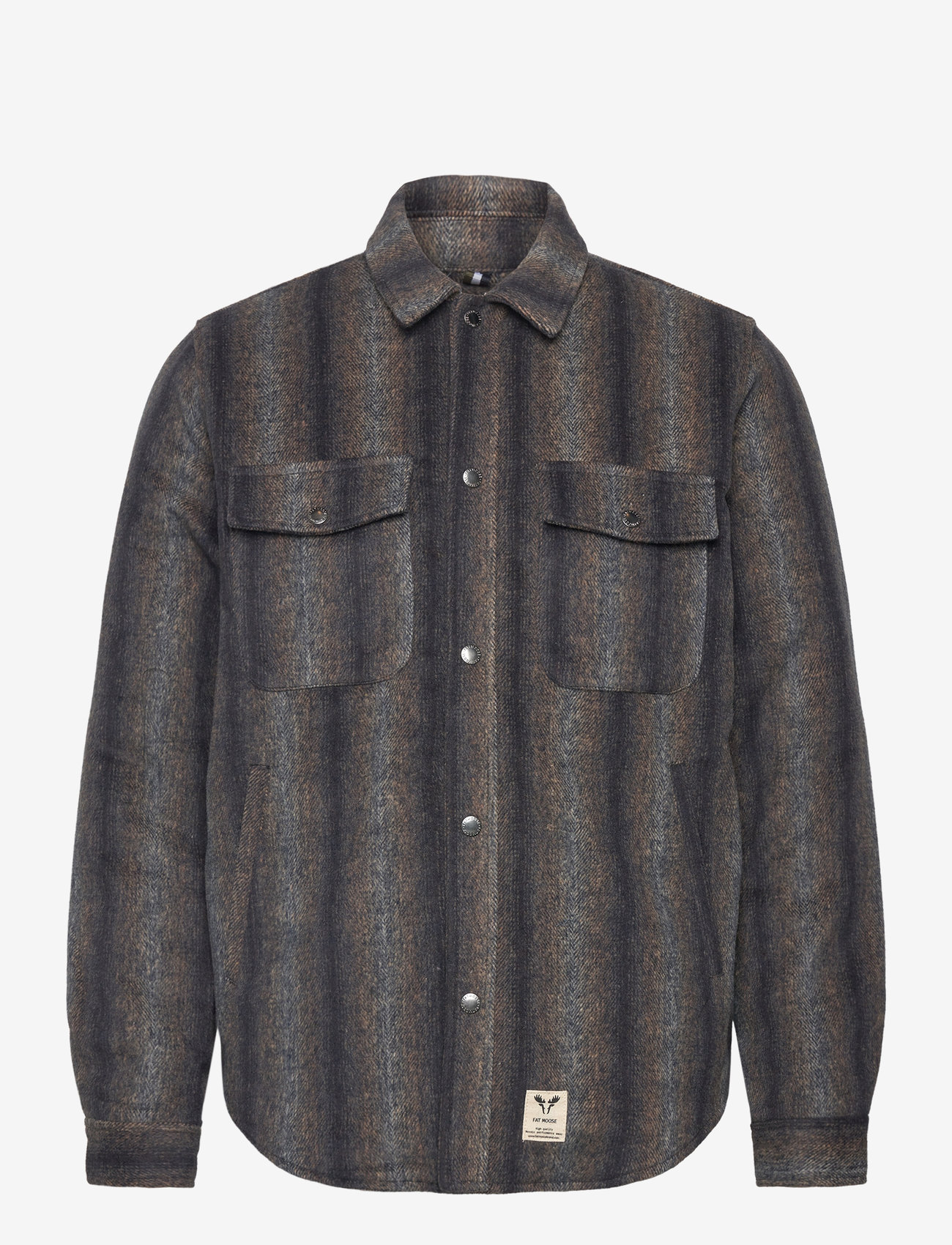 Fat Moose - Ben Striped Overshirt - navy striped - 0