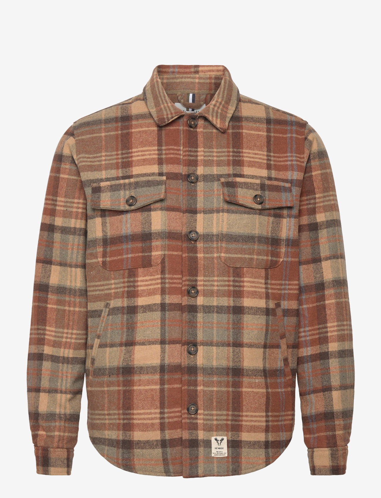 Fat Moose - Nathan Check Overshirt - rust orange check - 0