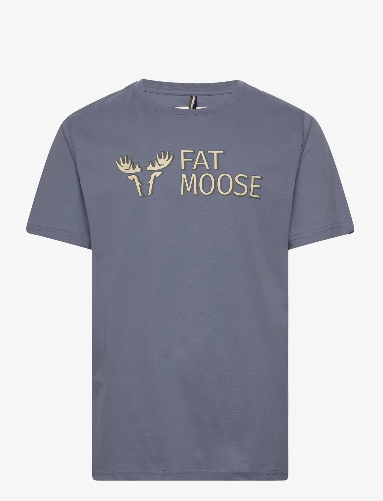 Fat Moose - FM Logo Organic Tee - mažiausios kainos - dusty blue - 0