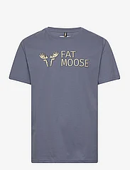 Fat Moose - FM Logo Organic Tee - mažiausios kainos - dusty blue - 0