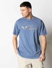 Fat Moose - FM Logo Organic Tee - mažiausios kainos - dusty blue - 2