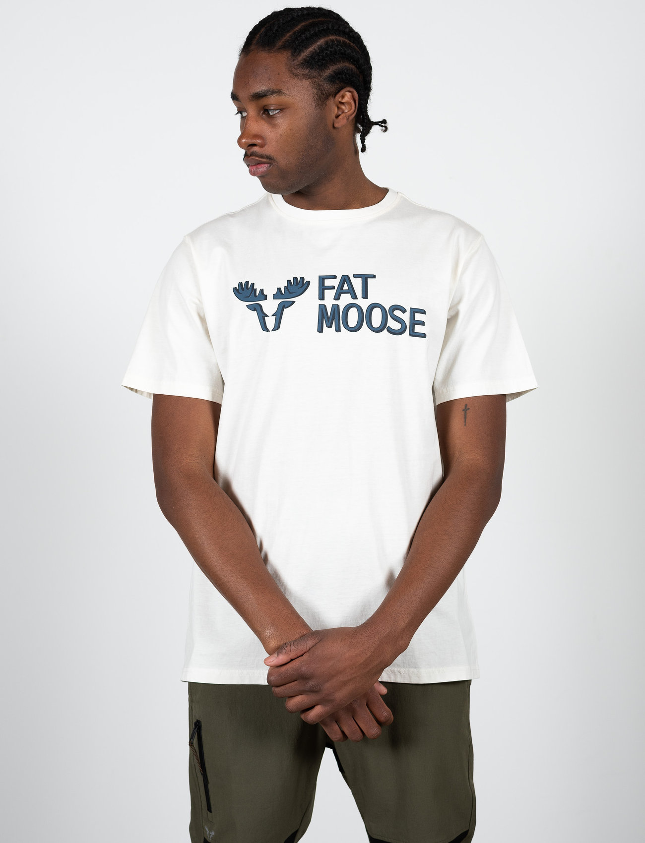 Fat Moose - FM Logo Organic Tee - de laveste prisene - ecru - 1