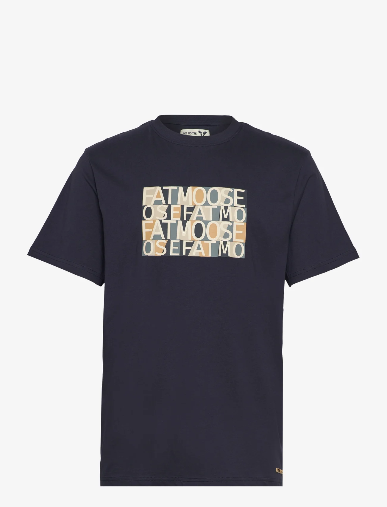 Fat Moose - Logo Cotton Tee - kortärmade t-shirts - dark navy - 0