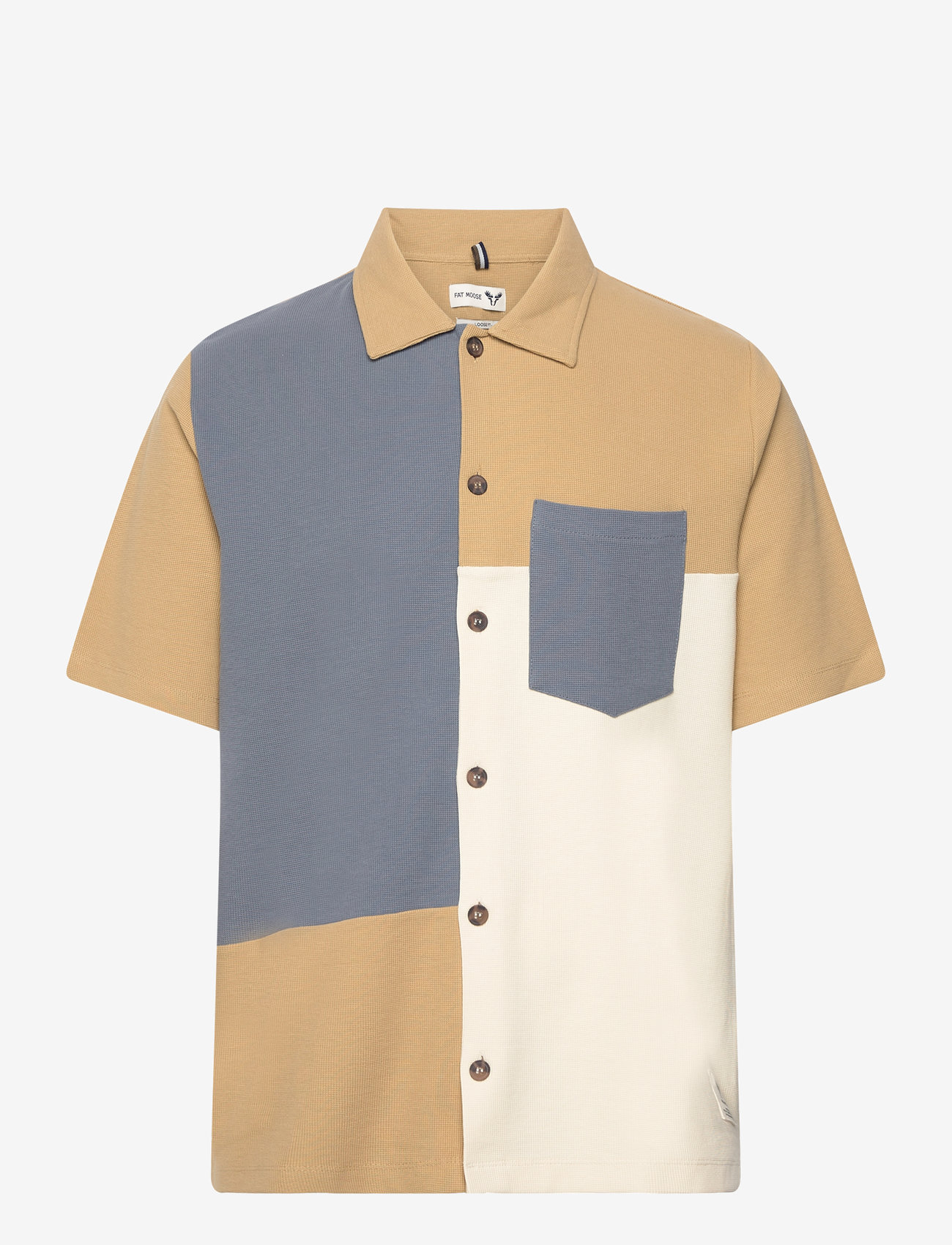 Fat Moose - Christopher Block Shirt - khaki/dusty blue/ecru - 0