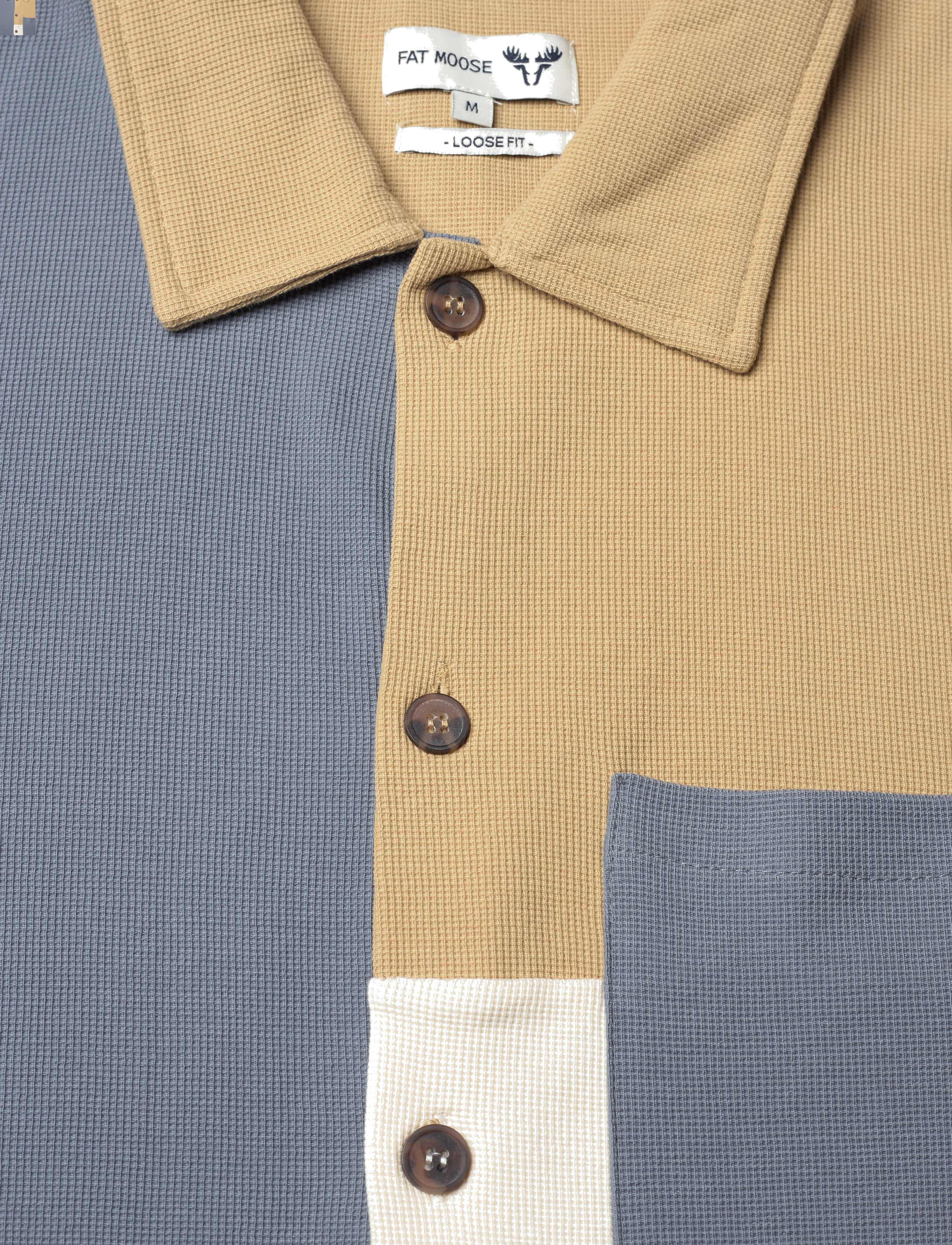 Fat Moose - Christopher Block Shirt - khaki/dusty blue/ecru - 3