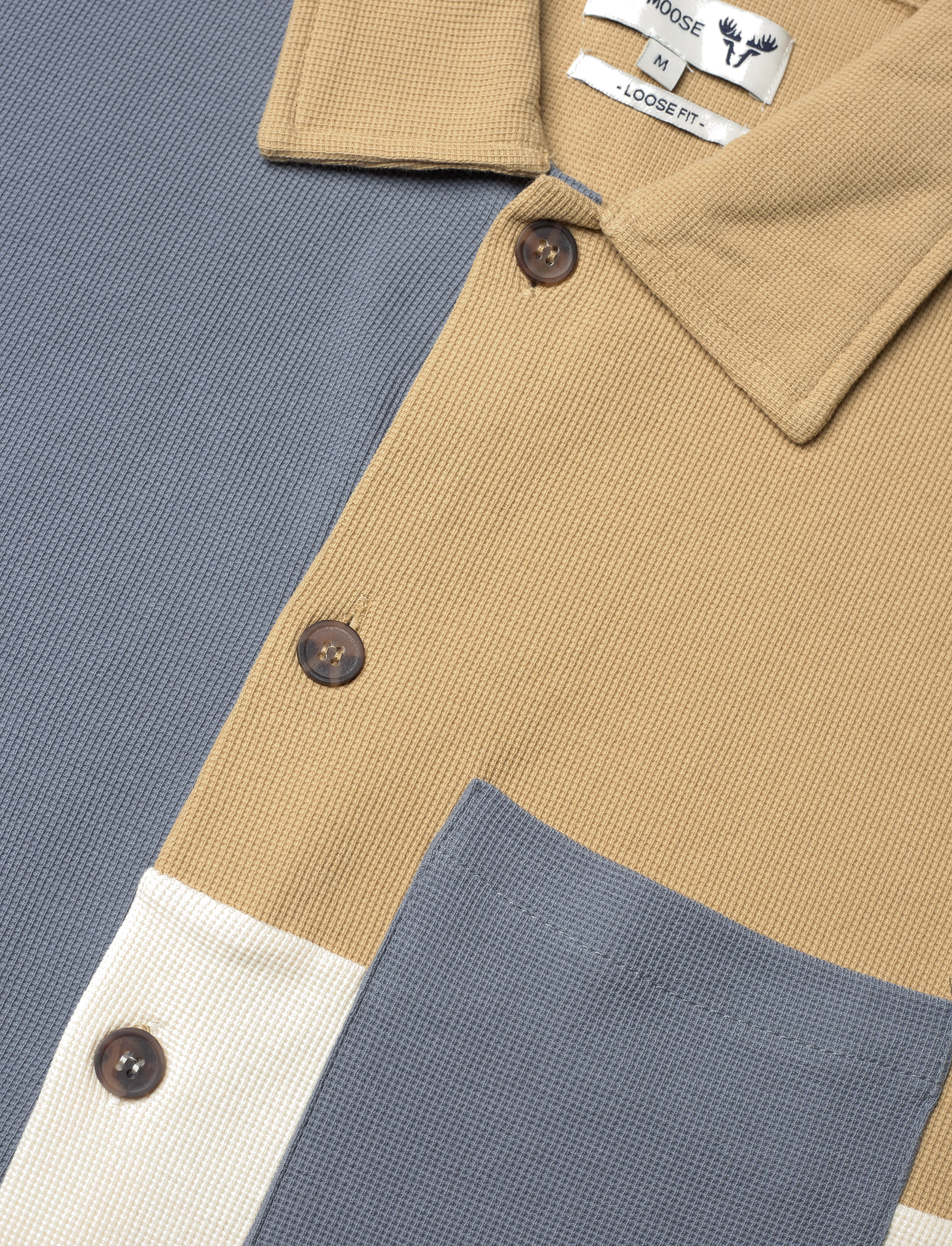 Fat Moose - Christopher Block Shirt - khaki/dusty blue/ecru - 4