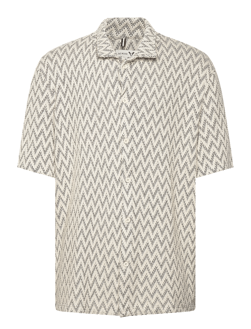 Fat Moose - Heat Jacquard Shirt S/S - kurzärmelig - ecru/black - 0