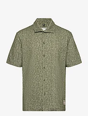 Fat Moose - Float Jacquard Shirt S/S - kurzarmhemden - green/ecru - 0