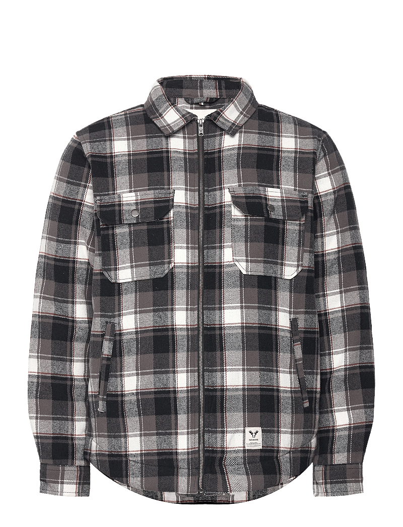 Fat Moose - Holger overshirt - herbstjacken - black/ecru check - 1