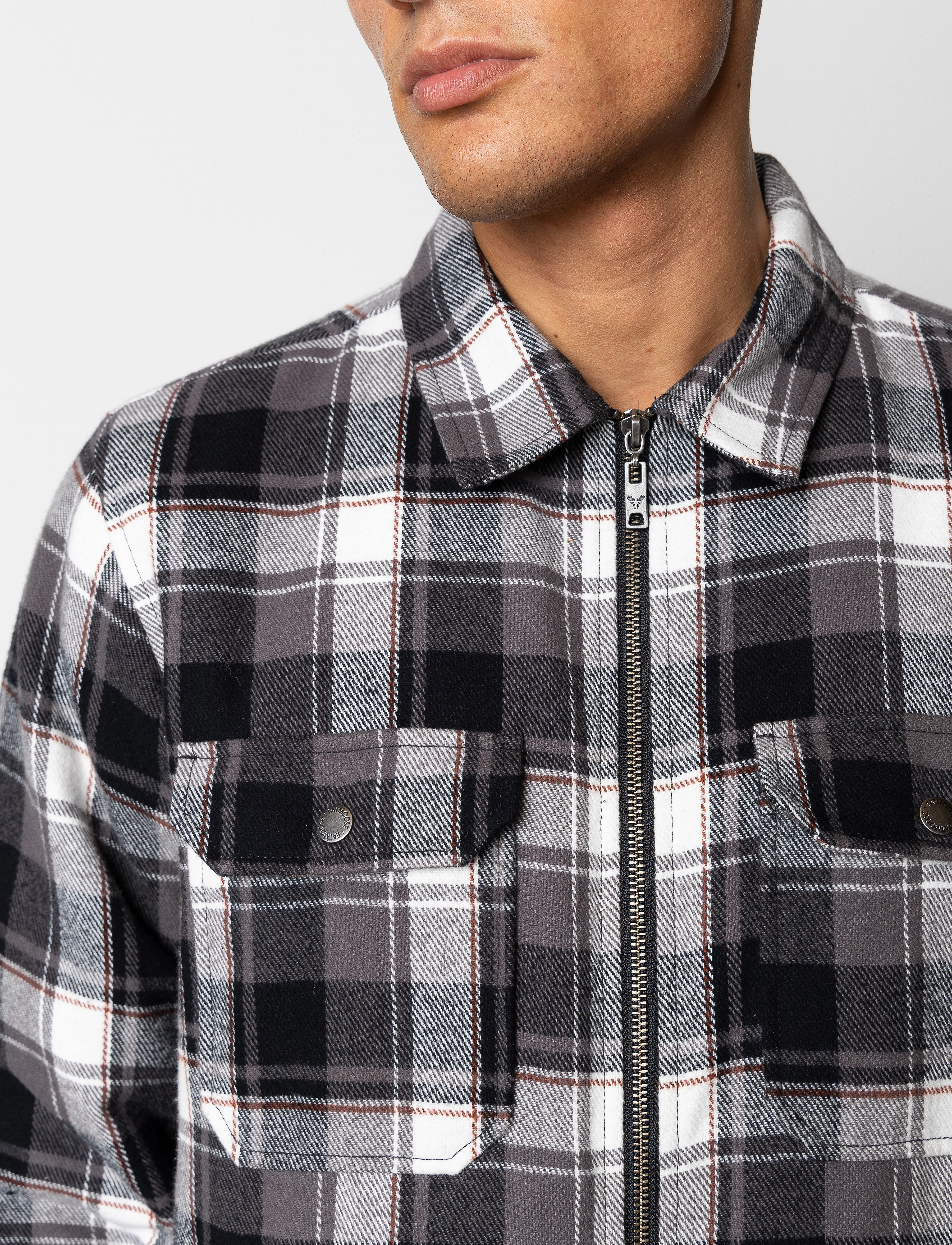 Fat Moose - Holger overshirt - vårjackor - black/ecru check - 3