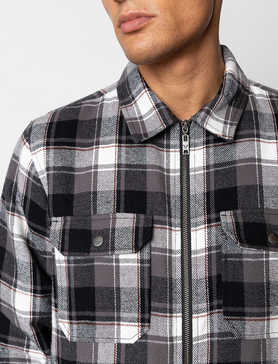 Fat Moose - Holger overshirt - kevadjoped - black/ecru check - 4