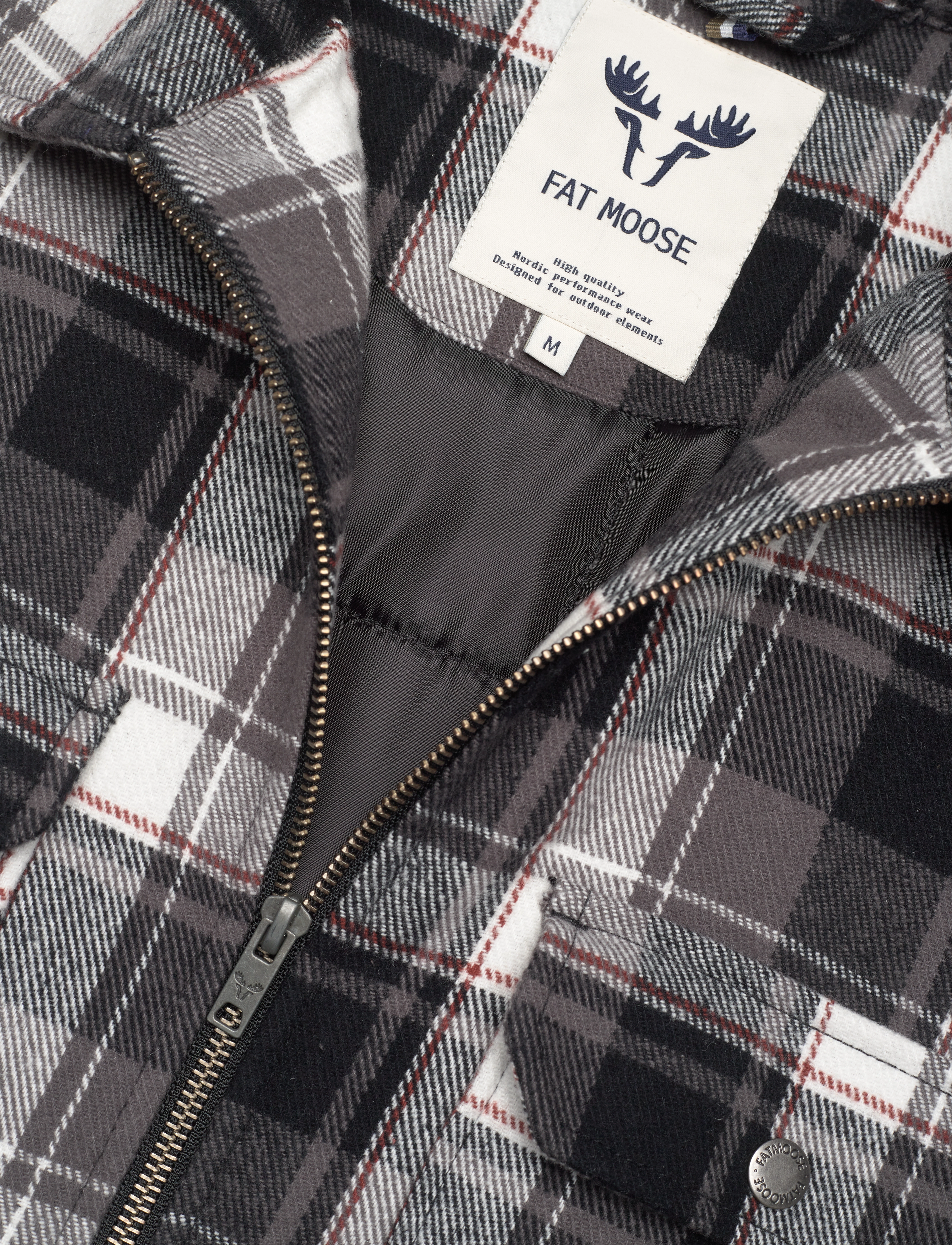 Fat Moose - Holger overshirt - forårsjakker - black/ecru check - 3