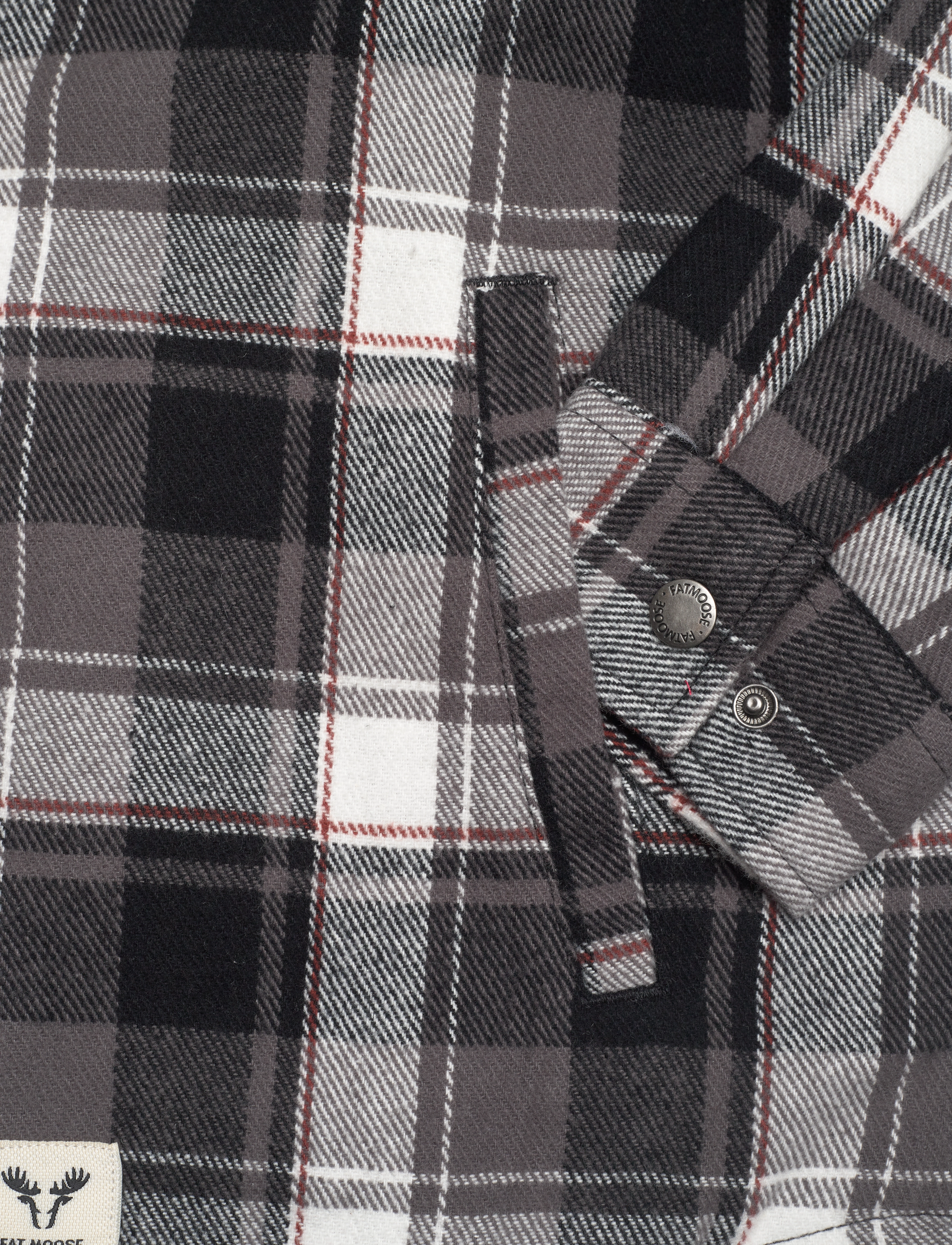 Fat Moose - Holger overshirt - vårjackor - black/ecru check - 5