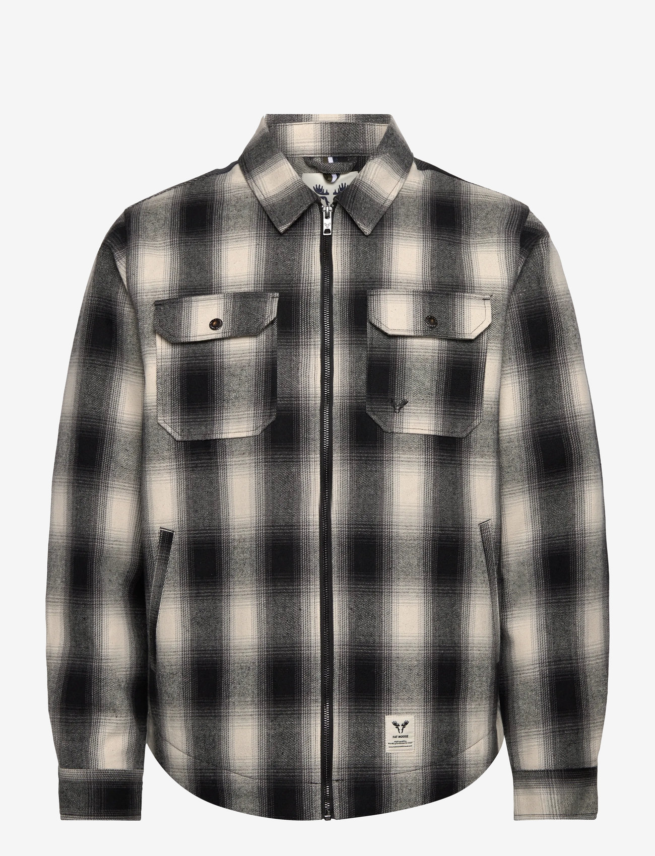Fat Moose - Holger overshirt - syystakit - black/grey check - 1