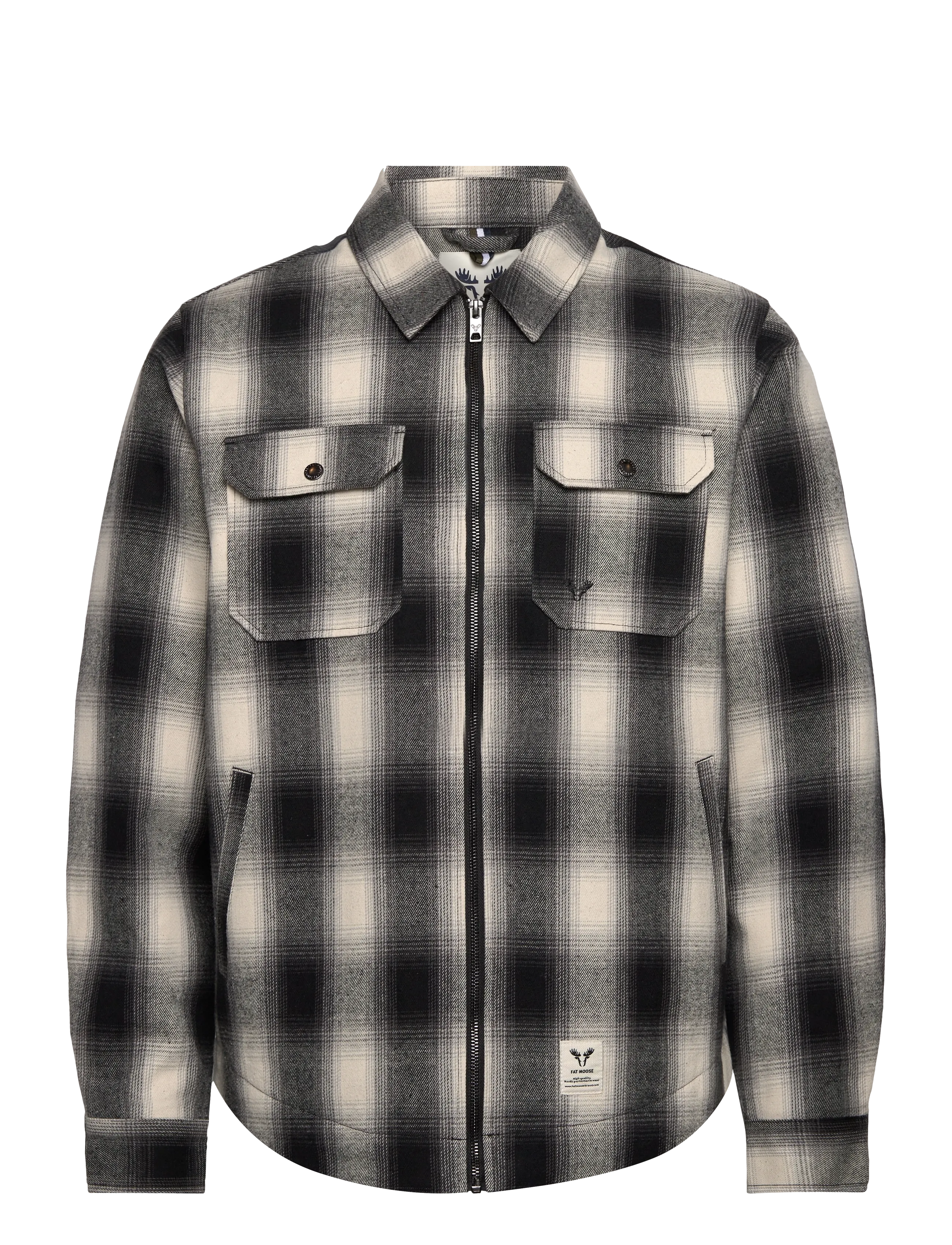 Fat Moose Holger overshirt - Overshirts - BLACK/GREY CHECK / multi