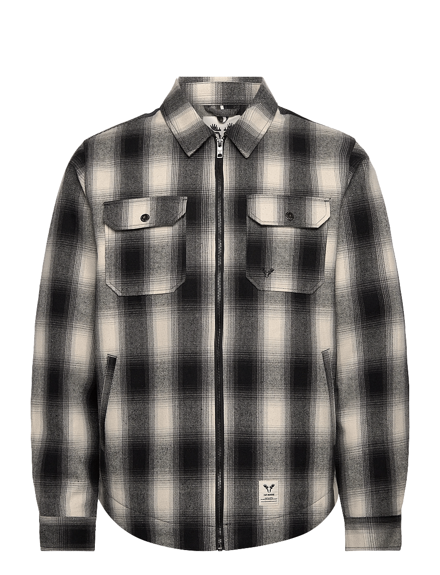 Fat Moose - Holger overshirt - frühlingsjacken - black/grey check - 1