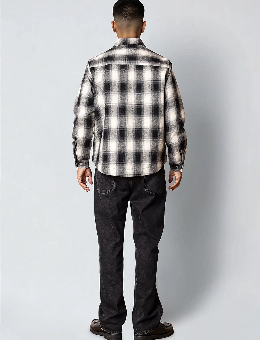 Fat Moose - Holger overshirt - frühlingsjacken - black/grey check - 3
