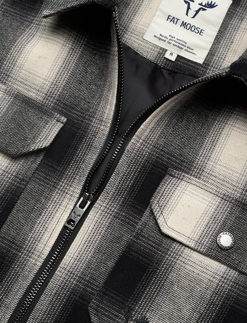 Fat Moose - Holger overshirt - frühlingsjacken - black/grey check - 4