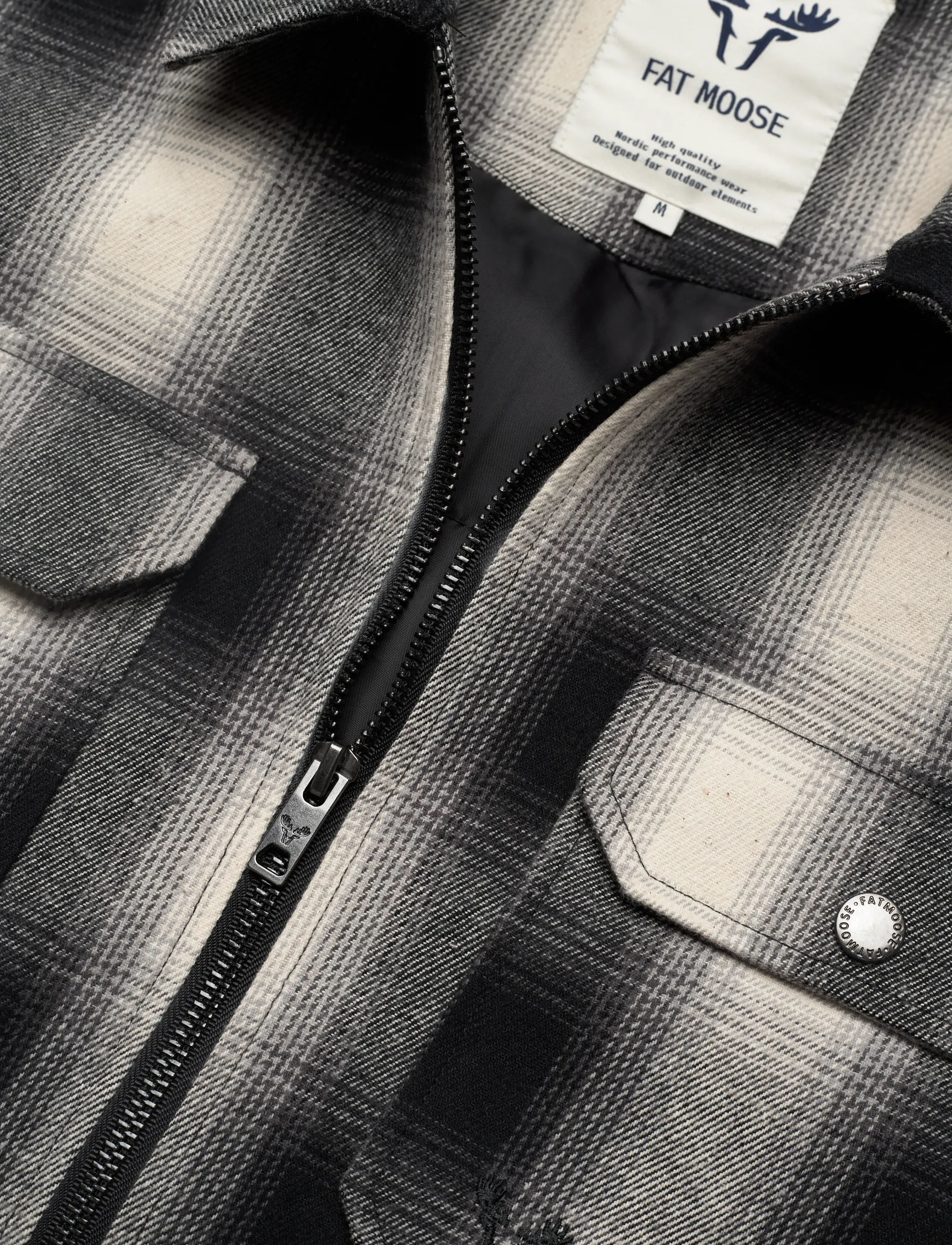 Fat Moose - Holger overshirt - forårsjakker - black/grey check - 4