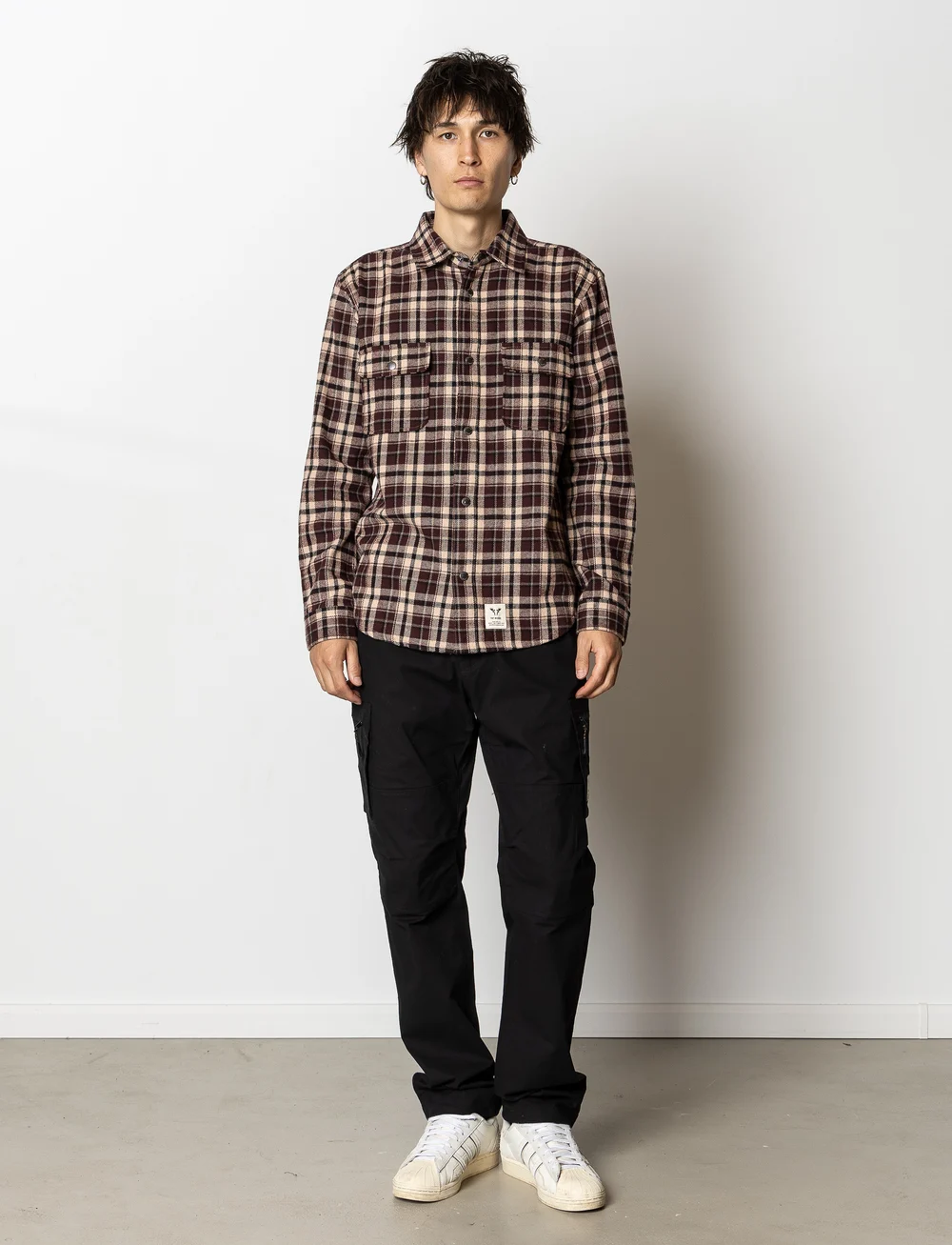 Fat Moose - Adrian cotton check shirt - rutiga skjortor - dark plum/ecru - 5