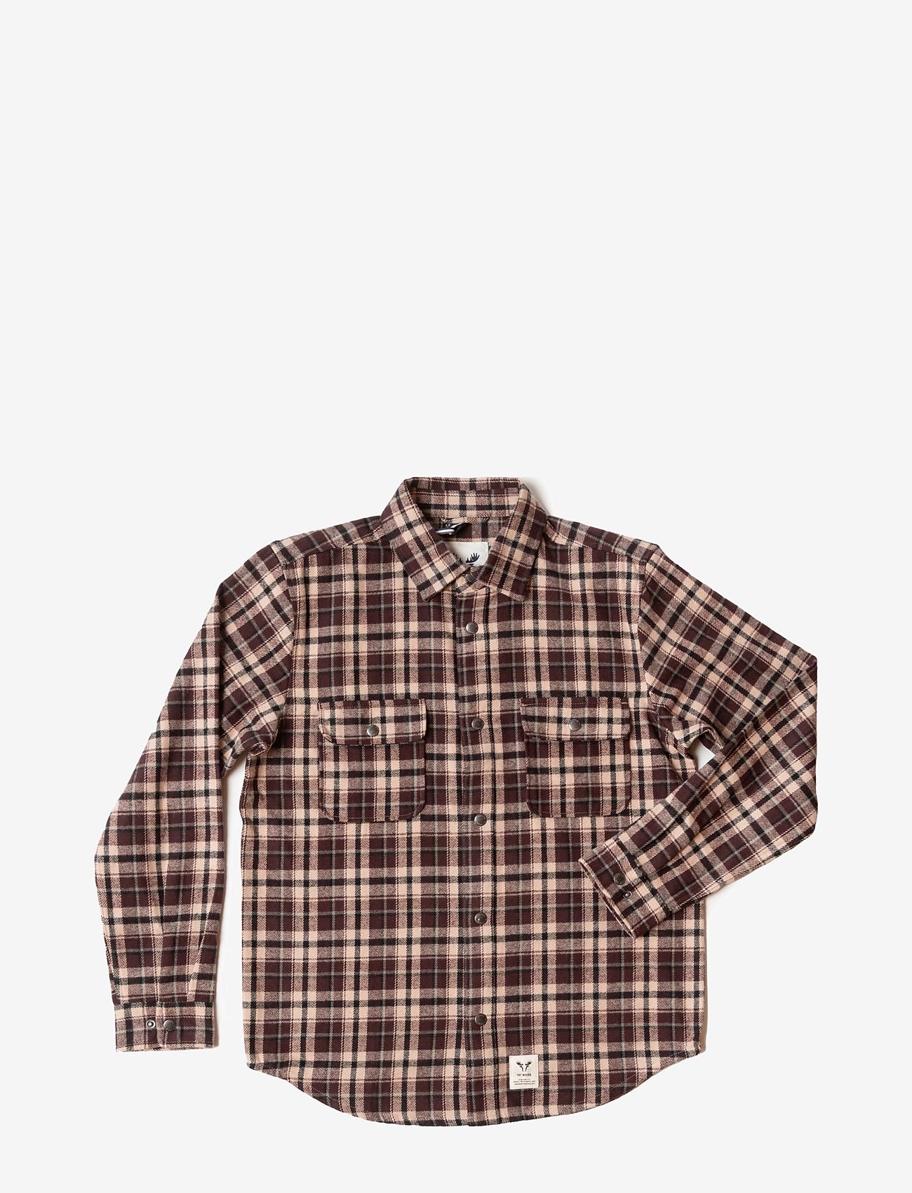 Fat Moose - Adrian cotton check shirt - ruudulised särgid - dark plum/ecru - 3