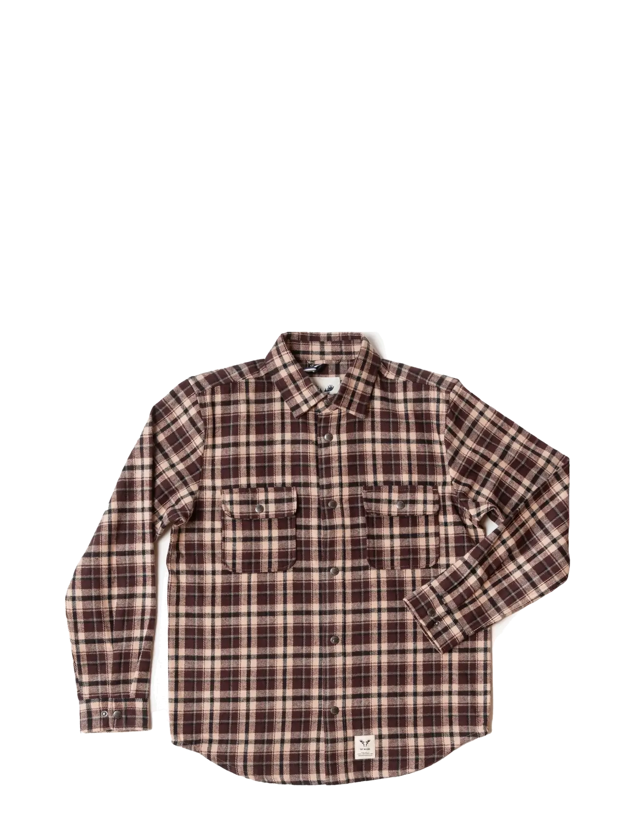 Fat Moose - Adrian cotton check shirt - dark plum/ecru - 3