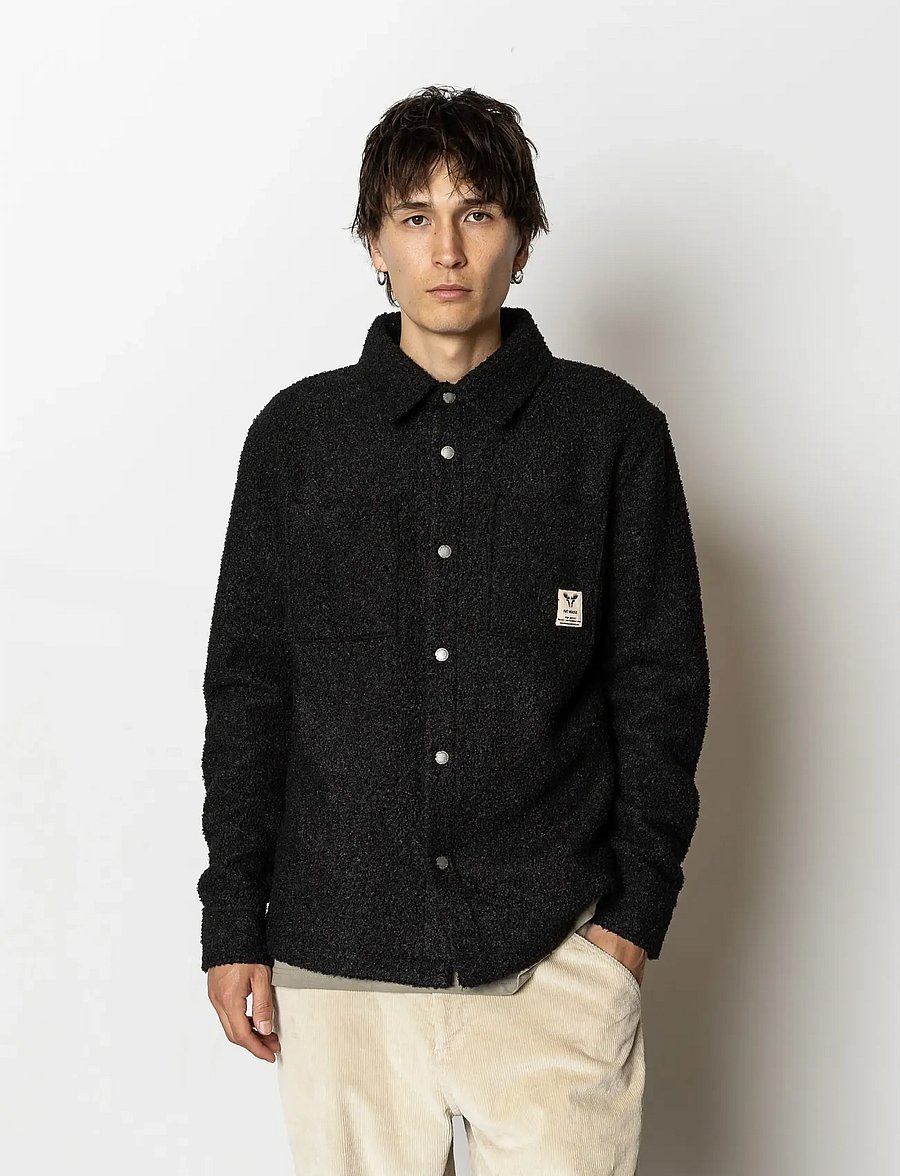 Fat Moose - Ace boucle overshirt - Überhemden - black - 0