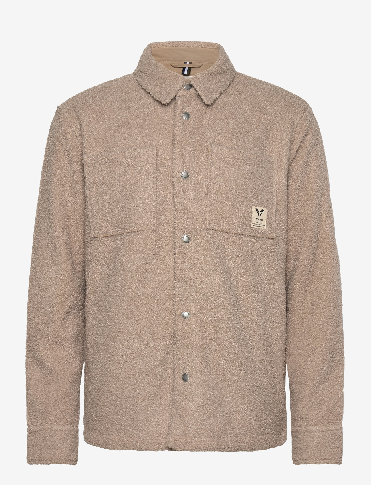 Fat Moose - Ace boucle overshirt - kollektsioonid - vetiver - 1